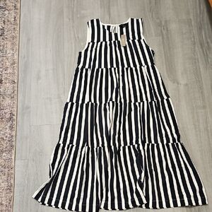 J. Crew Navy and White Striped Dress